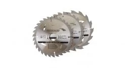 Silverline 934115 Lot de 3 lames TCT pour scie circulaire : 16, 24 et 30 dents - 165 x 30 - Bague de réduction de 10, 16, 20 mm