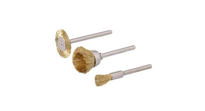 Silverline 763601 Brosses en laiton pour outil rotatif, 3 pcs - ø 5, 15, 20 mm 3 Silverline 763601 Brosses en laiton pour outil rotatif, 3 pcs - ø 5, 15, 20 mm