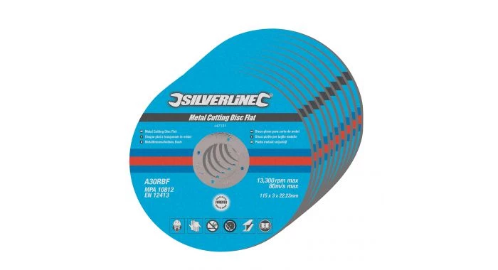 Silverline 447131 Disques plats à tronçonner le métal, 10 pcs - 115 x 3 x 22,23 mm 3 Silverline 447131 Disques plats à tronçonner le métal, 10 pcs - 115 x 3 x 22,23 mm