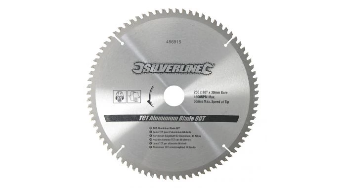 Silverline 456915 Lame TCT pour aluminium, 80 dents - 250 x 30 - bagues de 25, 20 et 16 mm 3 Silverline 456915 Lame TCT pour aluminium, 80 dents - 250 x 30 - bagues de 25, 20 et 16 mm