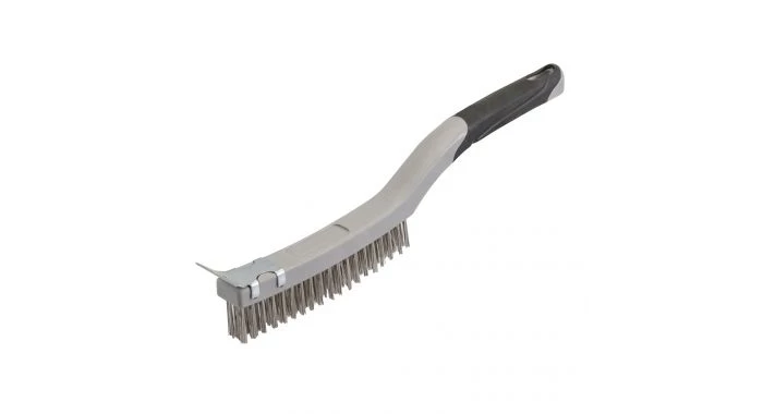 Silverline 156914 Brosse à poils d'inox et grattoir - 3 rangs 3 Silverline 156914 Brosse à poils d'inox et grattoir - 3 rangs